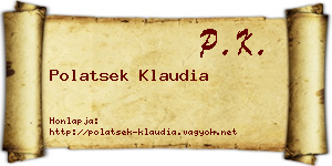 Polatsek Klaudia névjegykártya